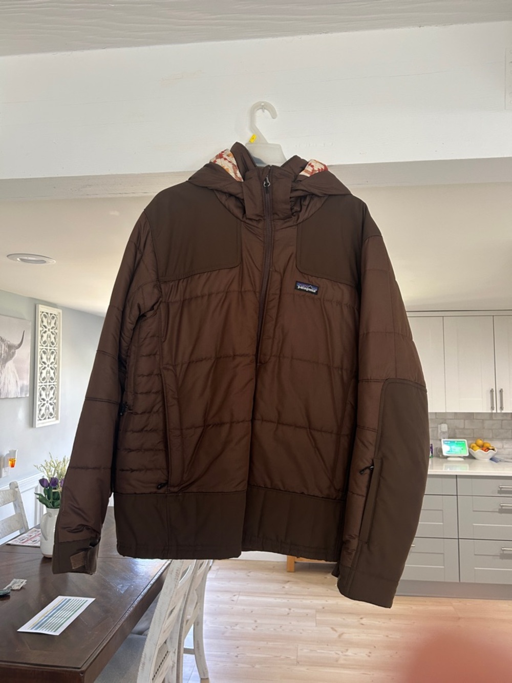 Patagonia Brown Hooded Insulated Puffer Jacket